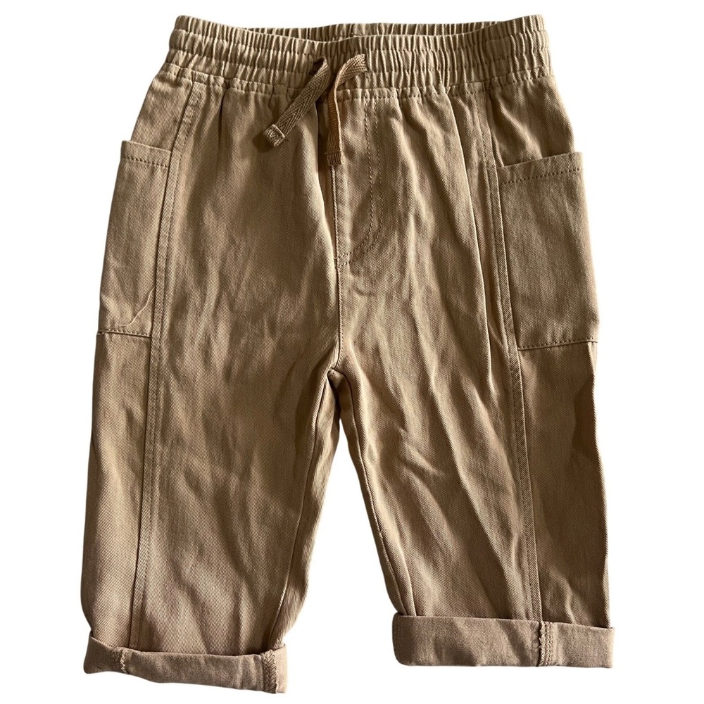 First Wave Utility Cargo Pants 18M Tan Excellent Drawstring Cotton Twill